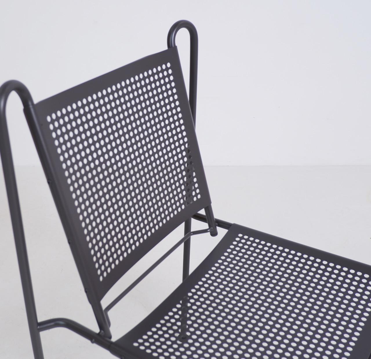 20th Century Perforated Steel Side Chair, circa 1970 For Sale