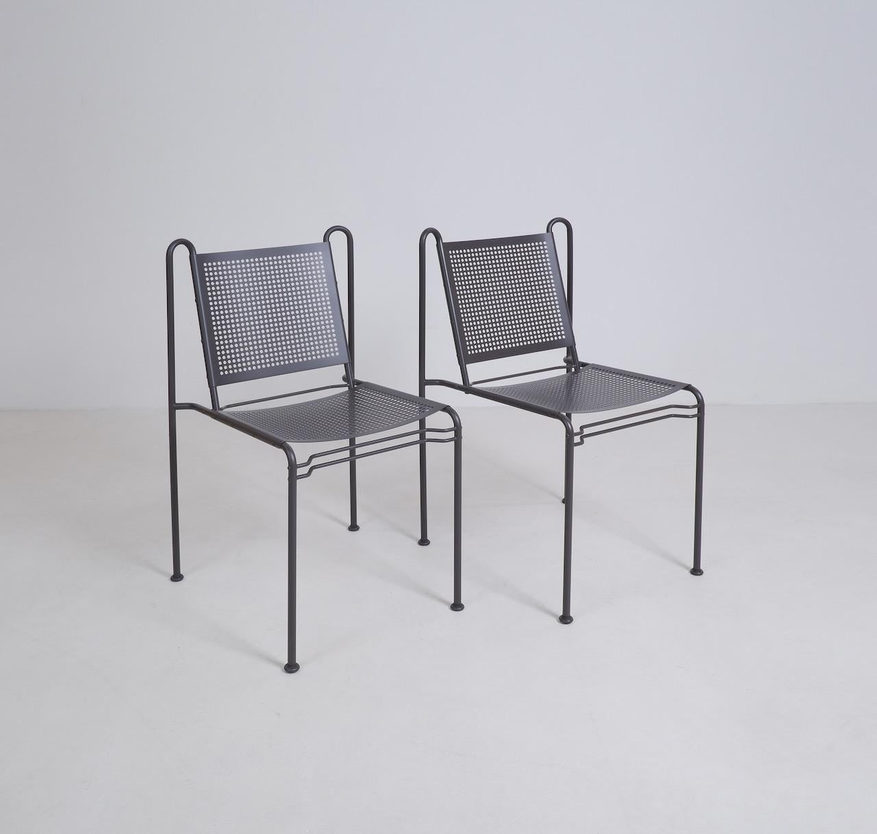 Perforated Steel Side Chair, circa 1970 For Sale 1