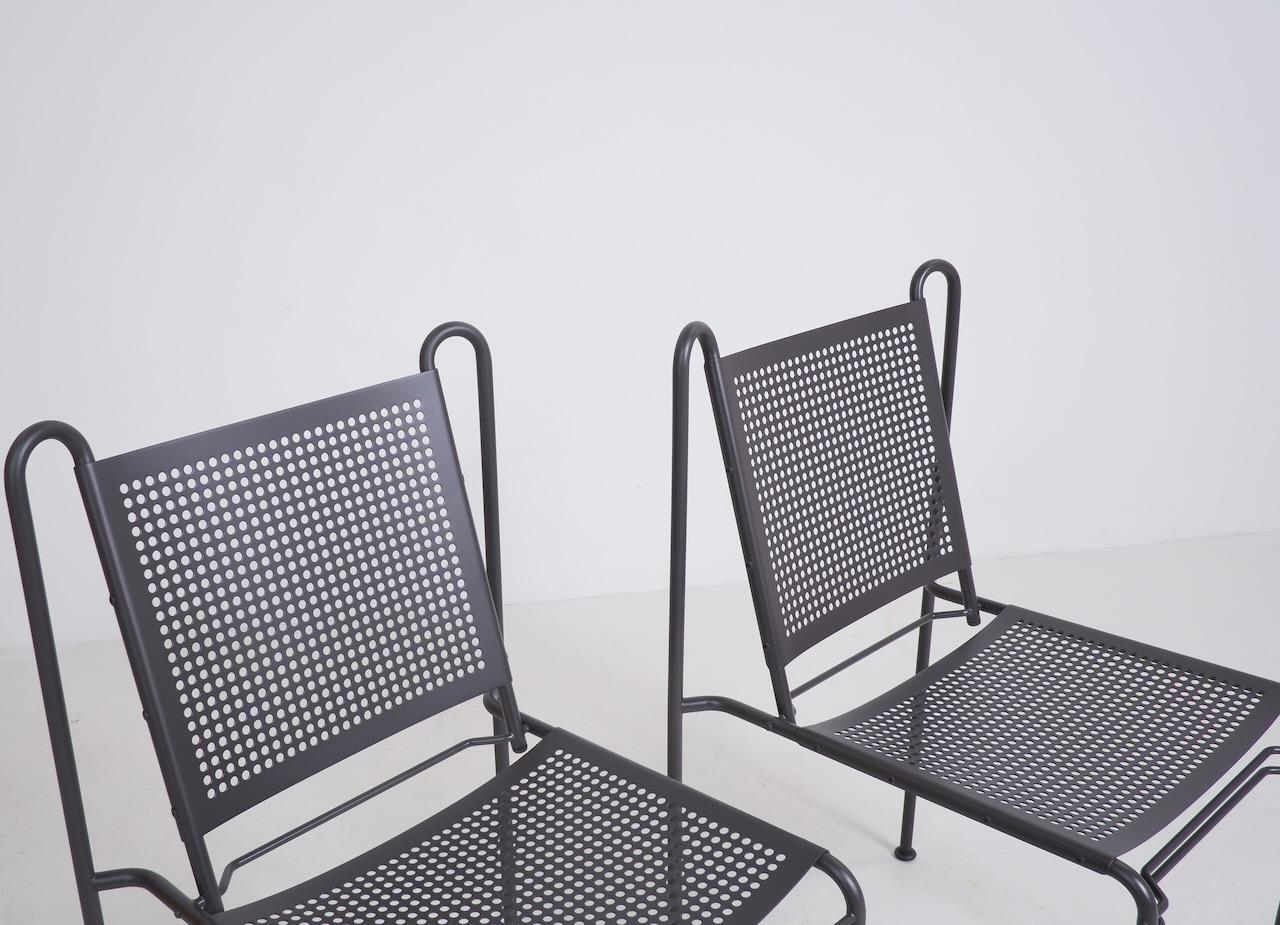 Perforated Steel Side Chair, circa 1970 For Sale 2