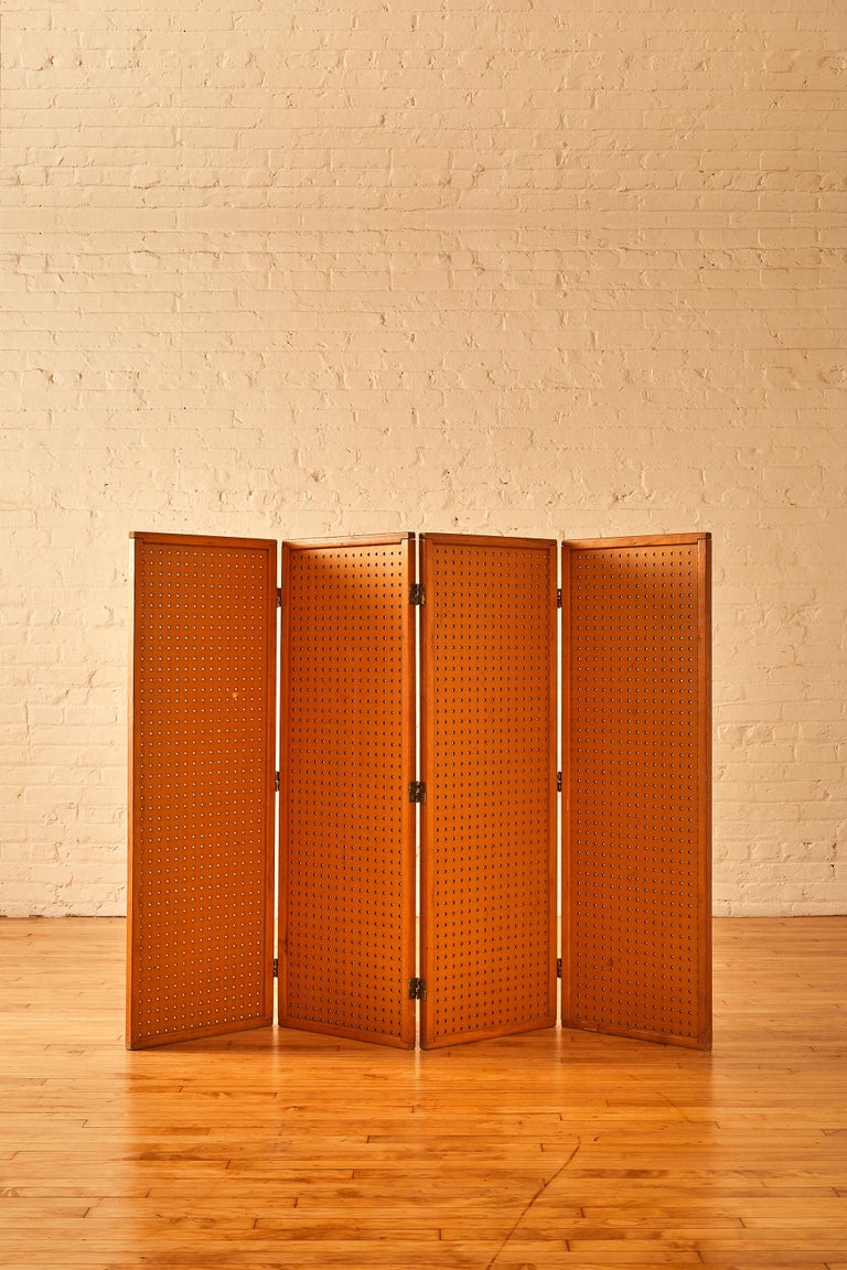Perforated Wood Low Room Divider at 1stDibs