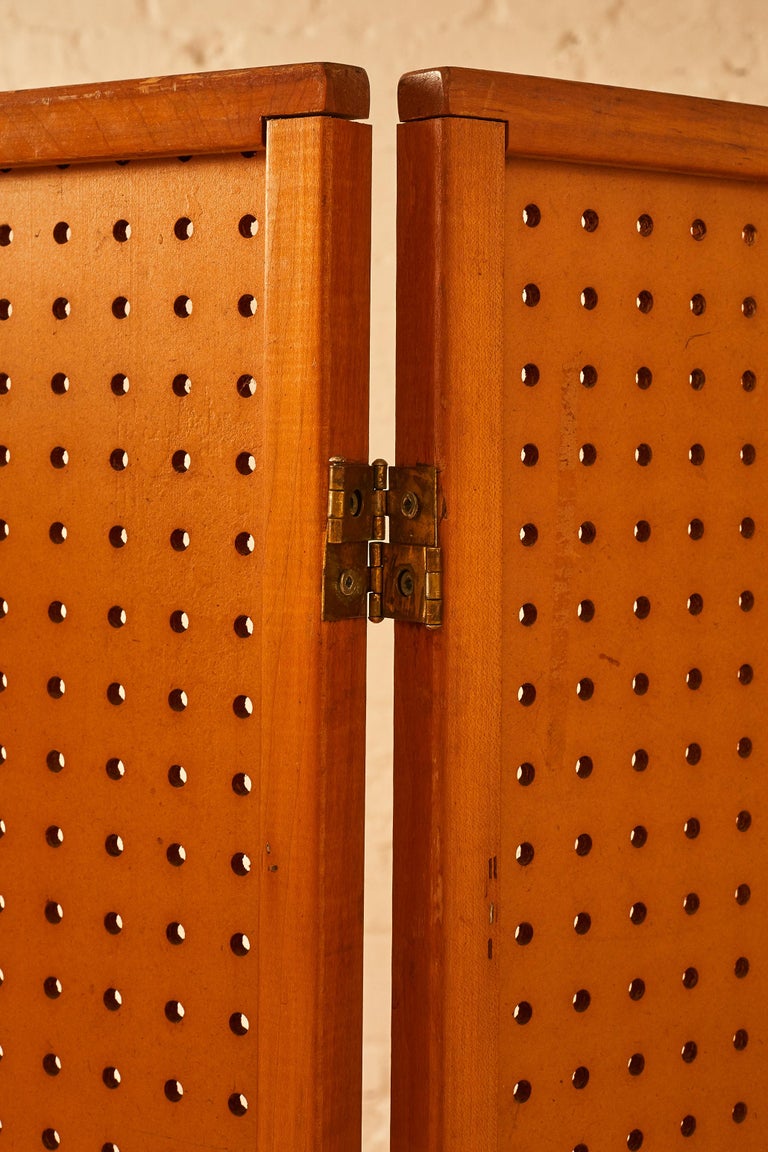 Perforated Wood Low Room Divider at 1stDibs