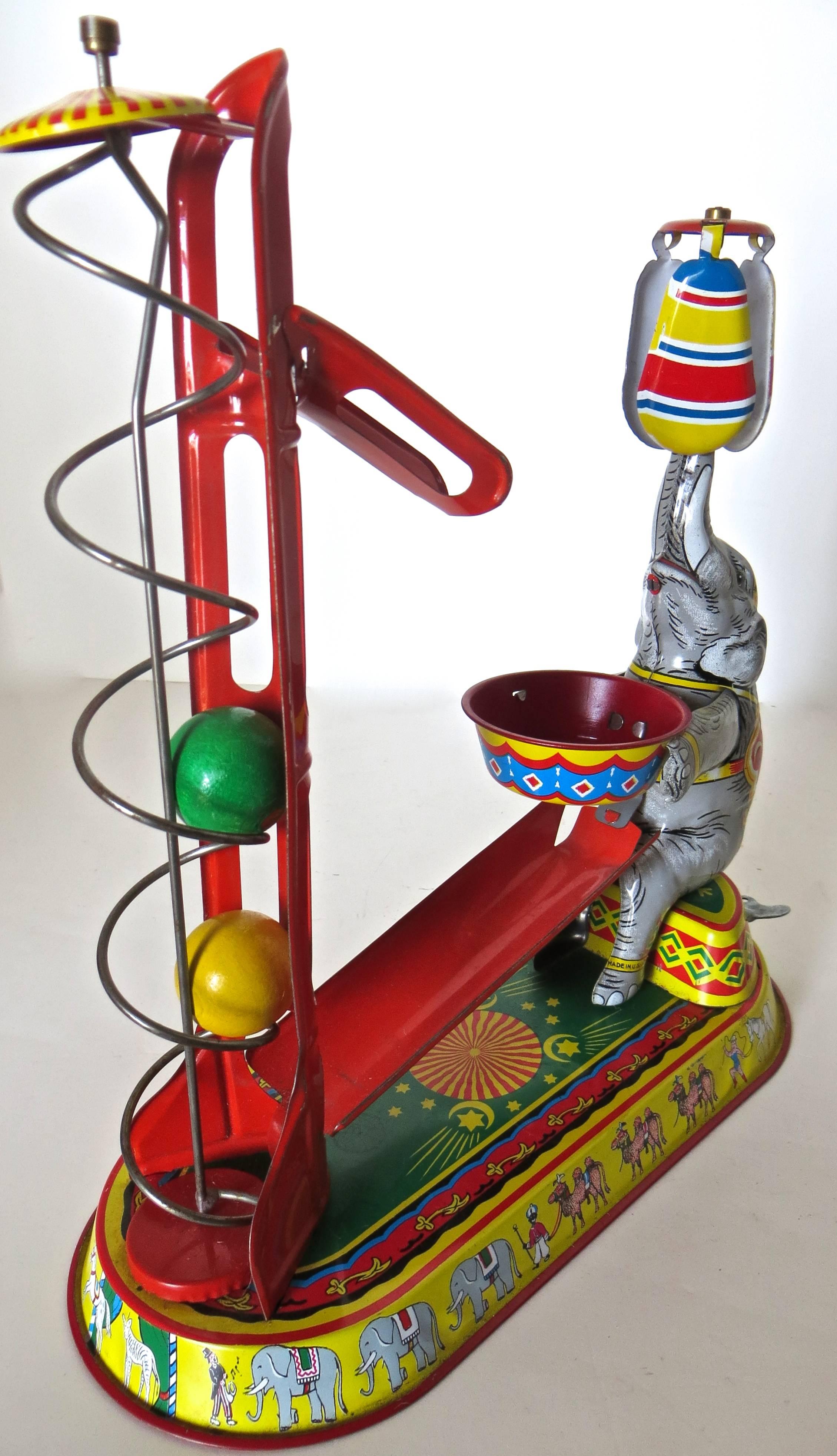 perfektchoice Wind Up Circus Elephant On Tricycle Clockwork Menchincal Tin Toy Collectible