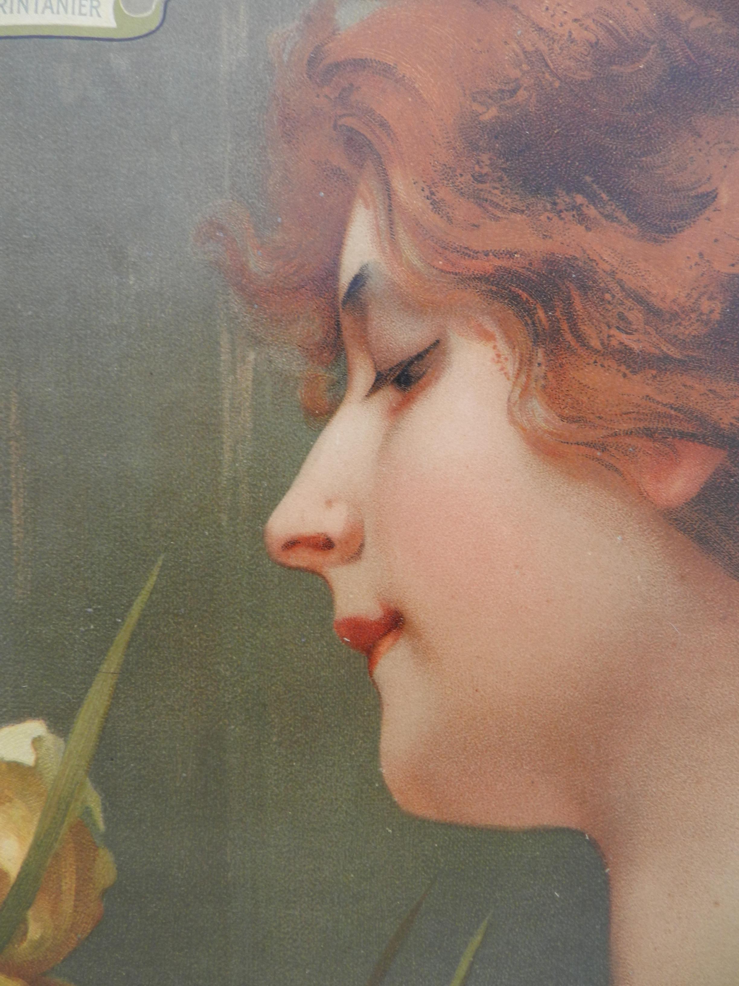 Inizio XX secolo Profumo Parigi Poster pubblicitario Placca da parete Erizma Belle Epoque SPEDIZIONE GRATUITA