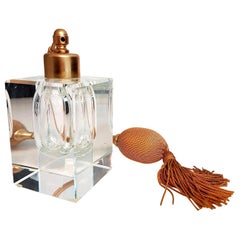Perfume Bottle Gilt Brass and Glass by Moser