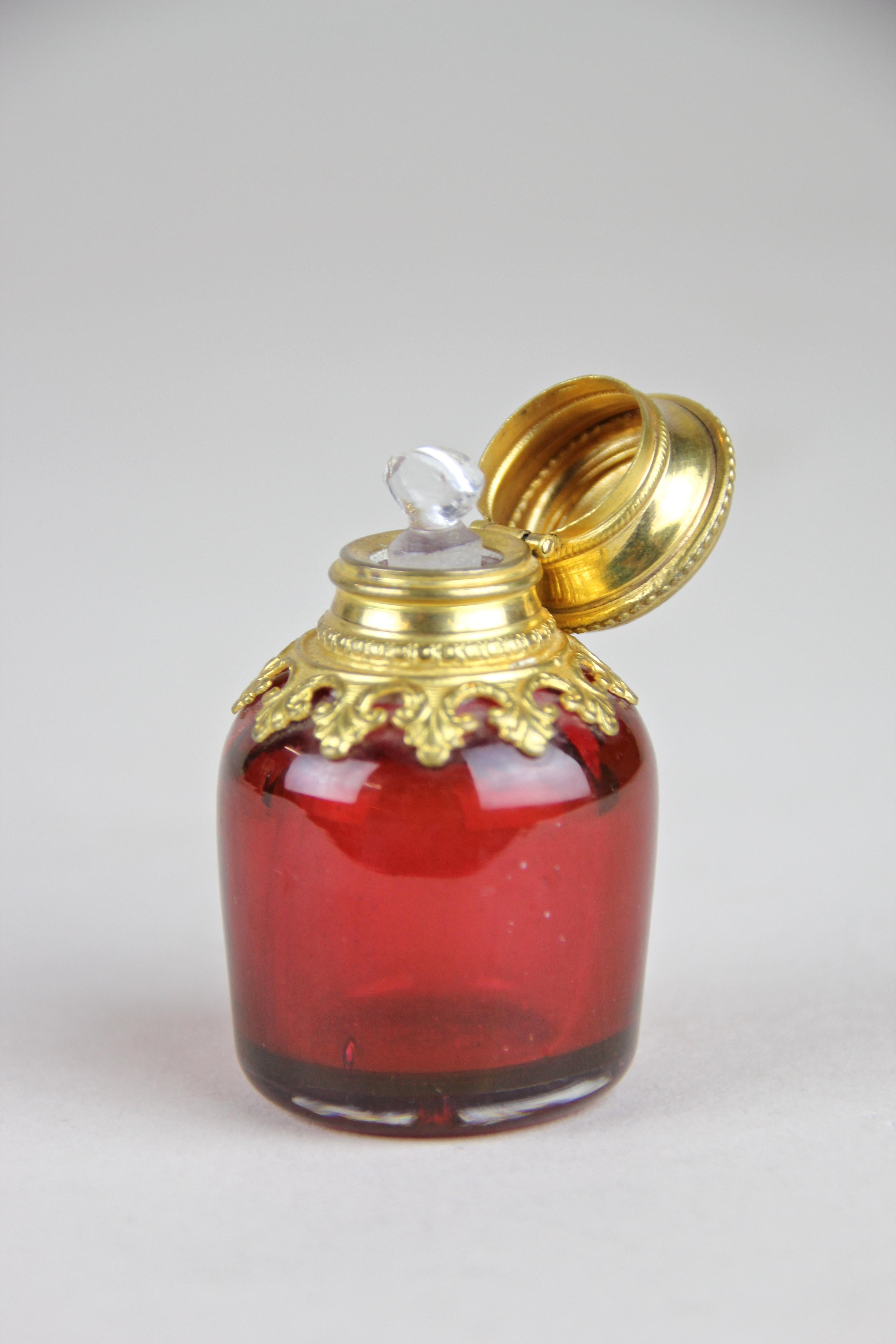 Perfume Bottle in Chiselled Brass Goblin Rarity, France, circa 1870 5