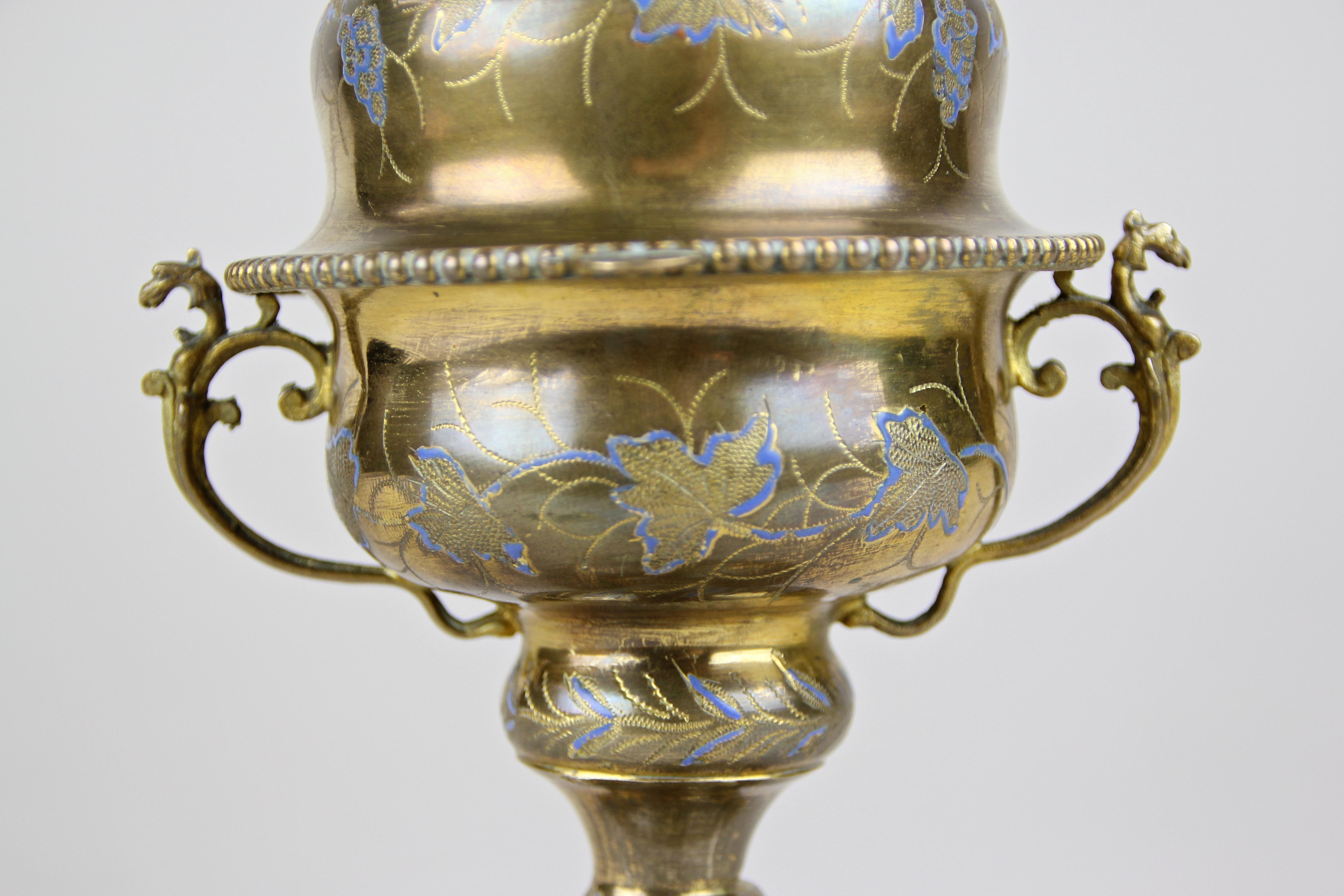 Perfume Bottle in Chiselled Brass Goblin Rarity, France, circa 1870 9