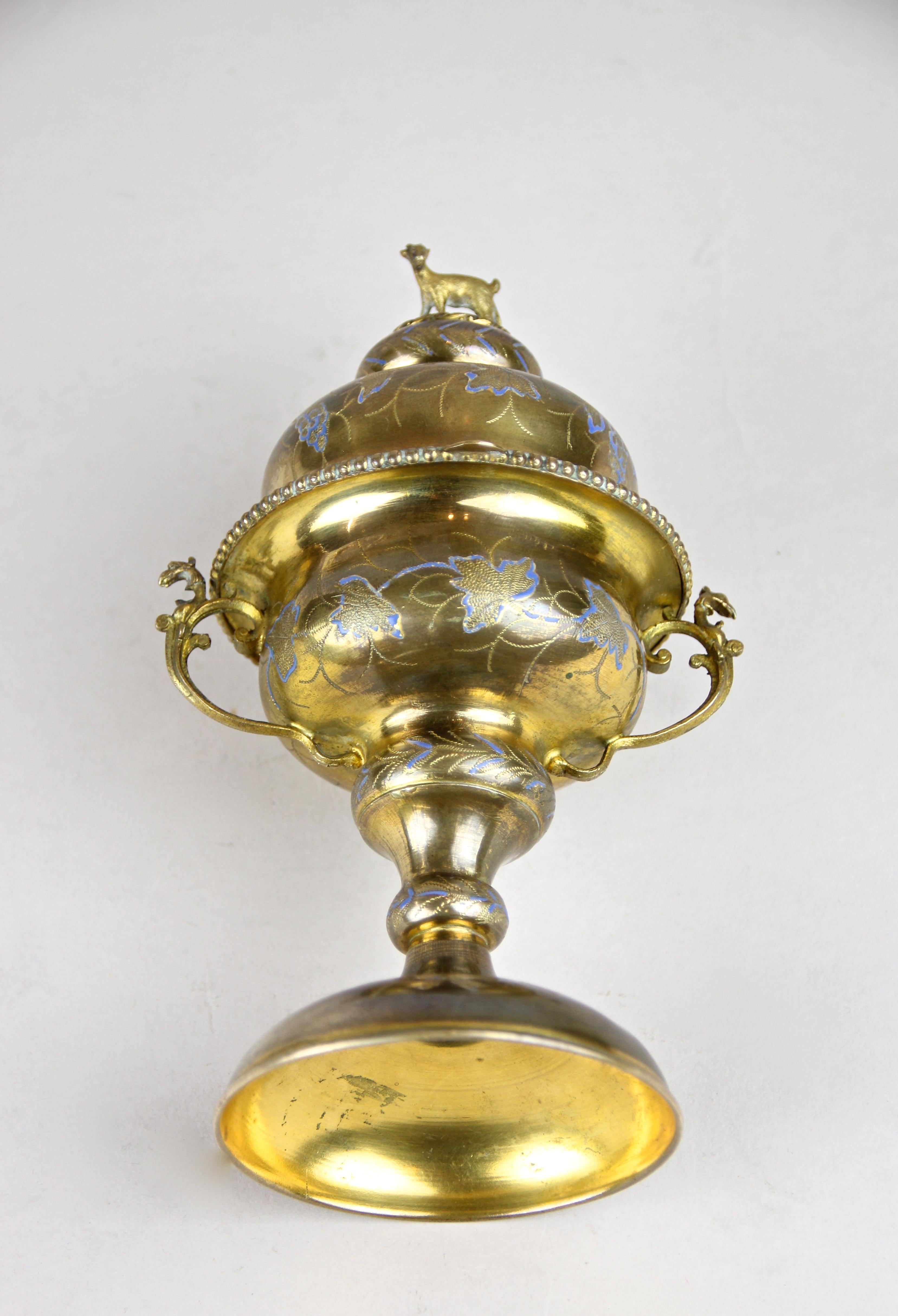 Perfume Bottle in Chiselled Brass Goblin Rarity, France, circa 1870 12