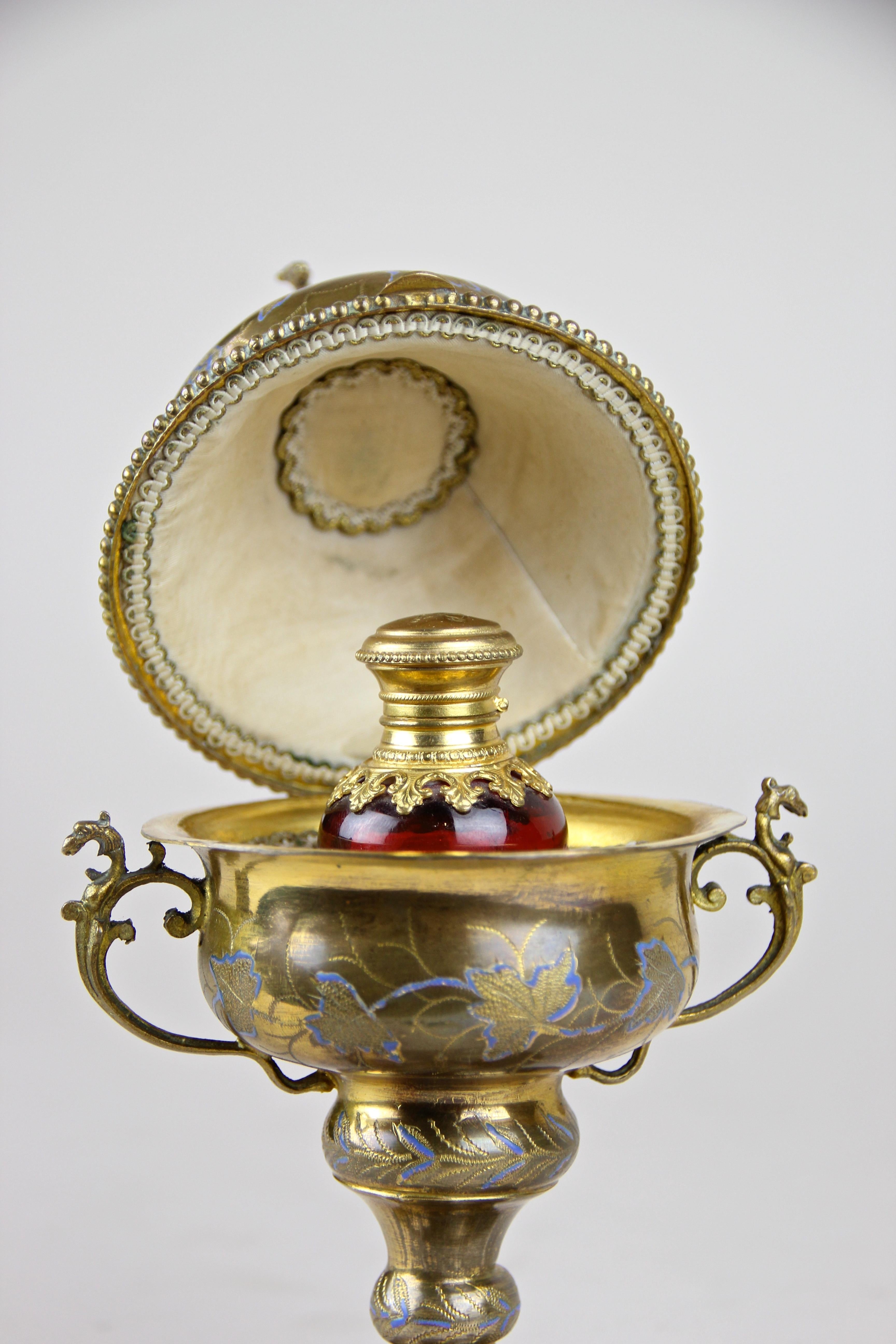 Perfume Bottle in Chiselled Brass Goblin Rarity, France, circa 1870 2