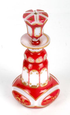 Perfume bottle in Opaline Overlay, Napoleon III Period.