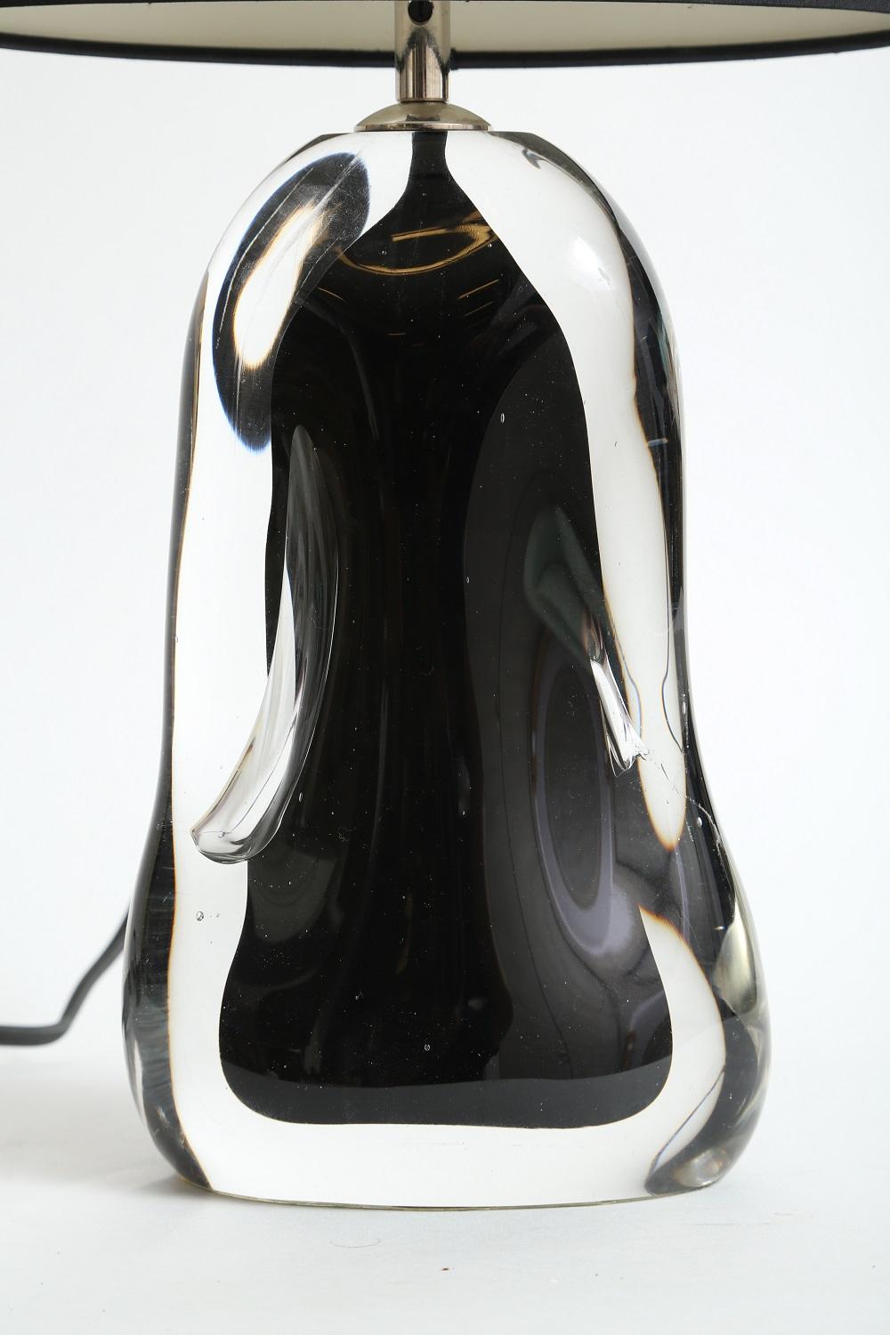 Perfume bottle table lamp in black by Porta Romana. 
Dimensions: 
20.25