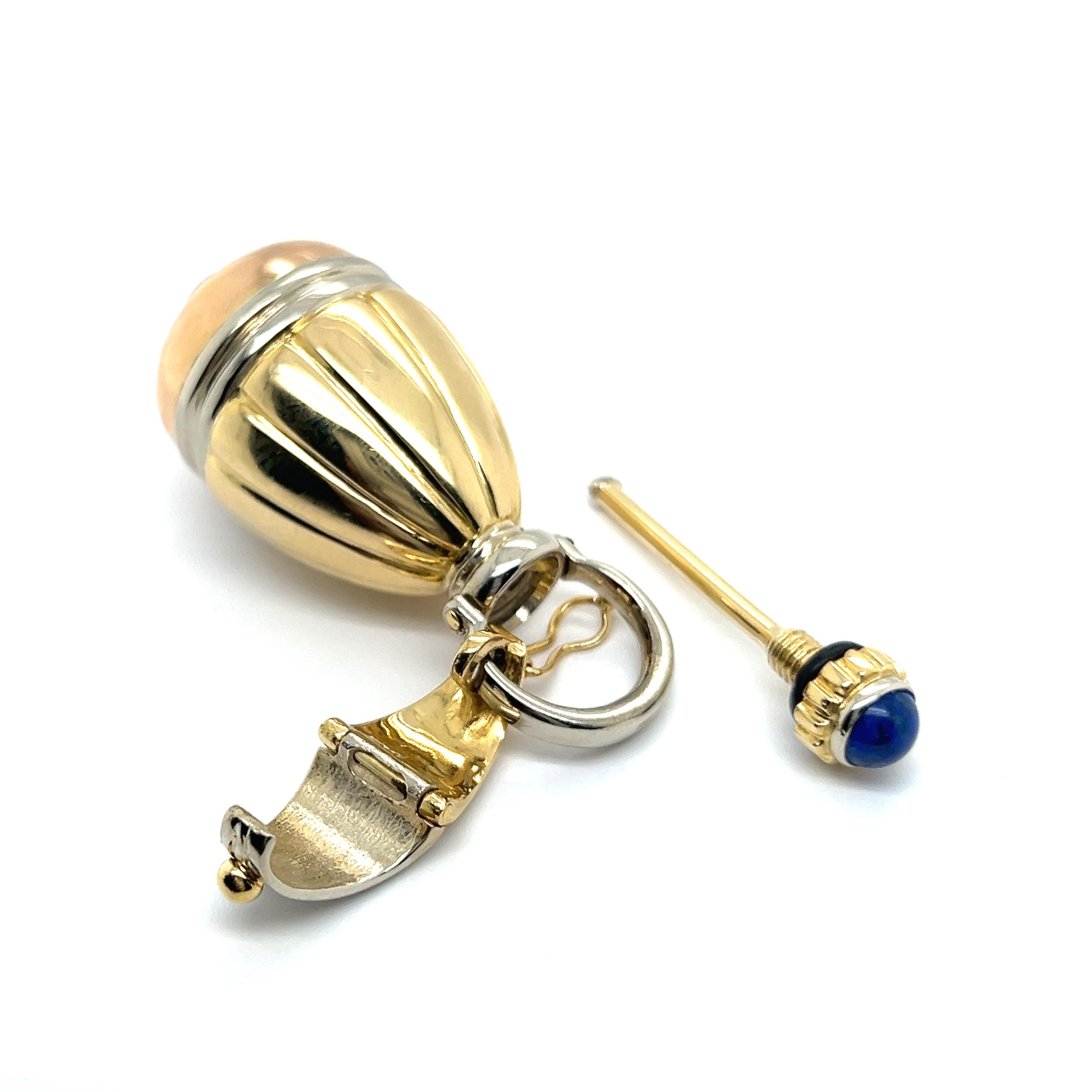Perfume Bottle with Lapis Lazuli in 18 Karat Yellow Gold 6