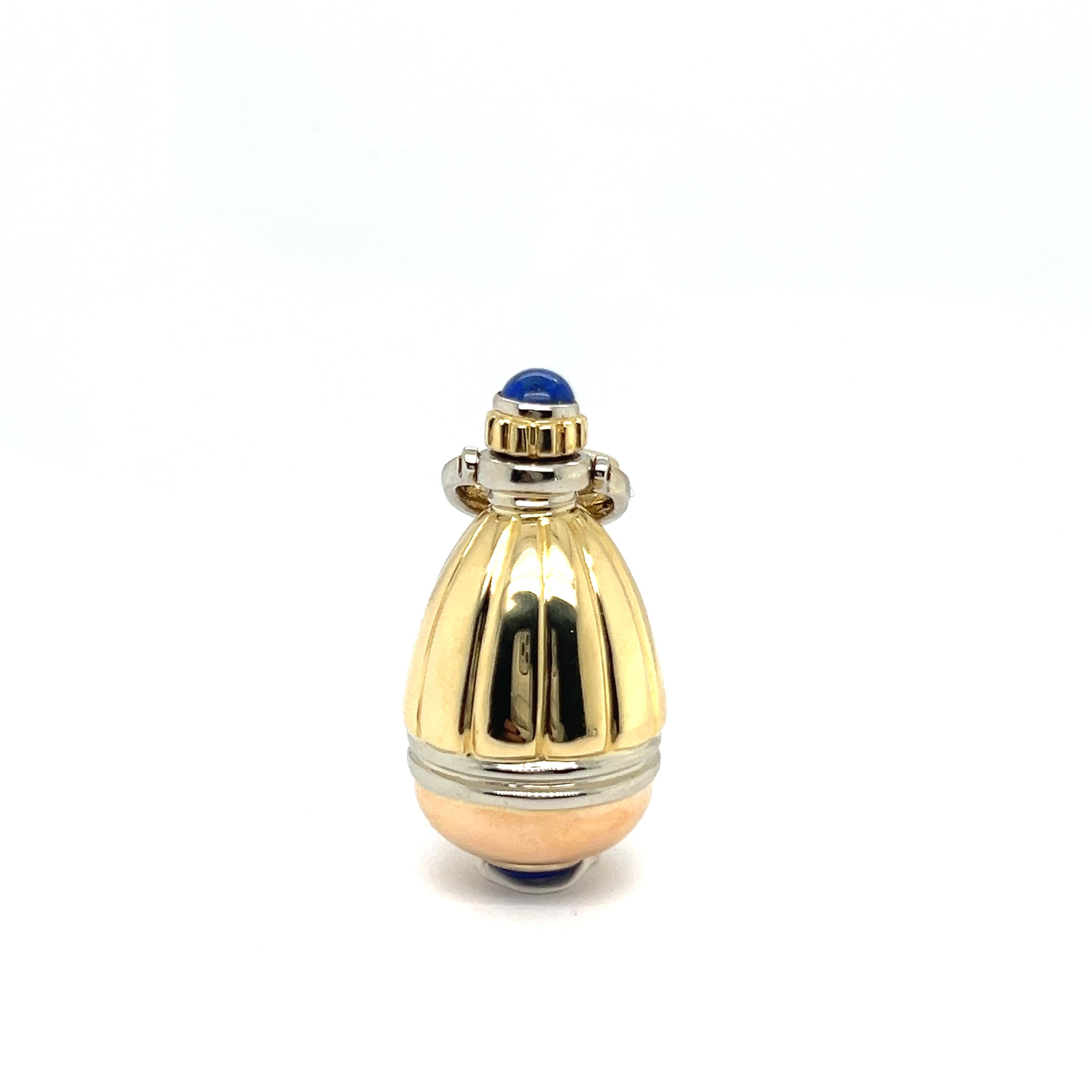 Artist Perfume Bottle with Lapis Lazuli in 18 Karat Yellow Gold