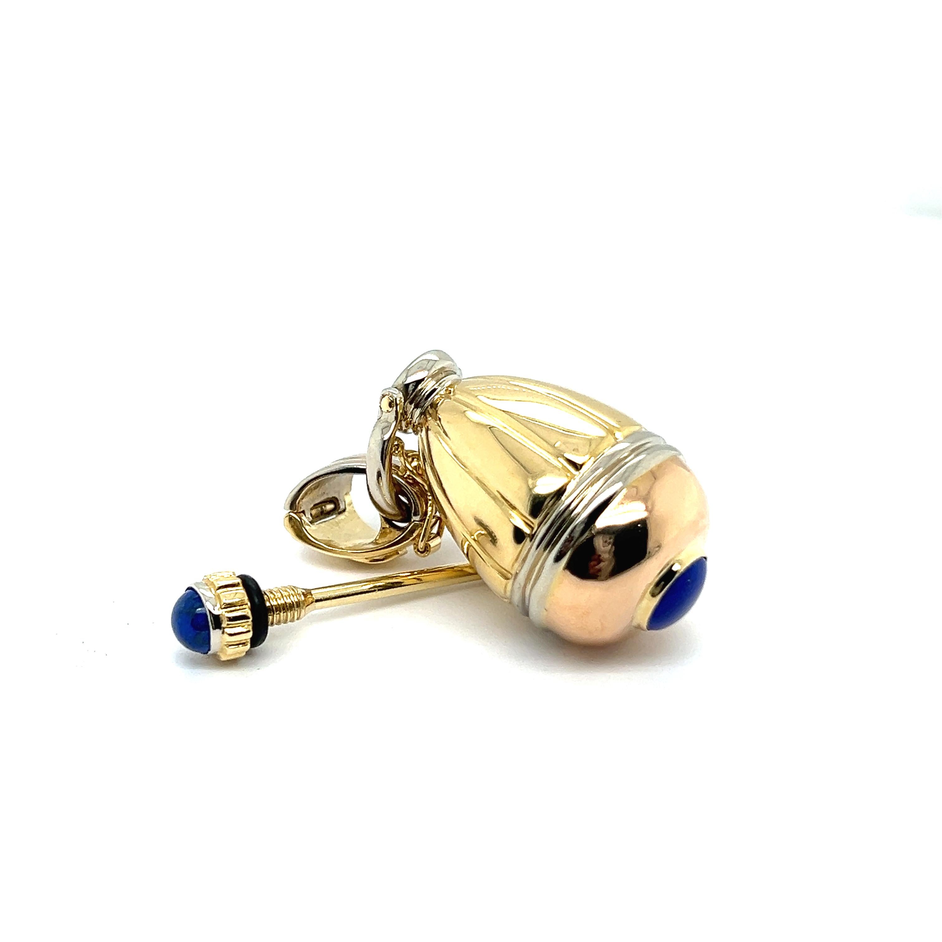 Mixed Cut Perfume Bottle with Lapis Lazuli in 18 Karat Yellow Gold