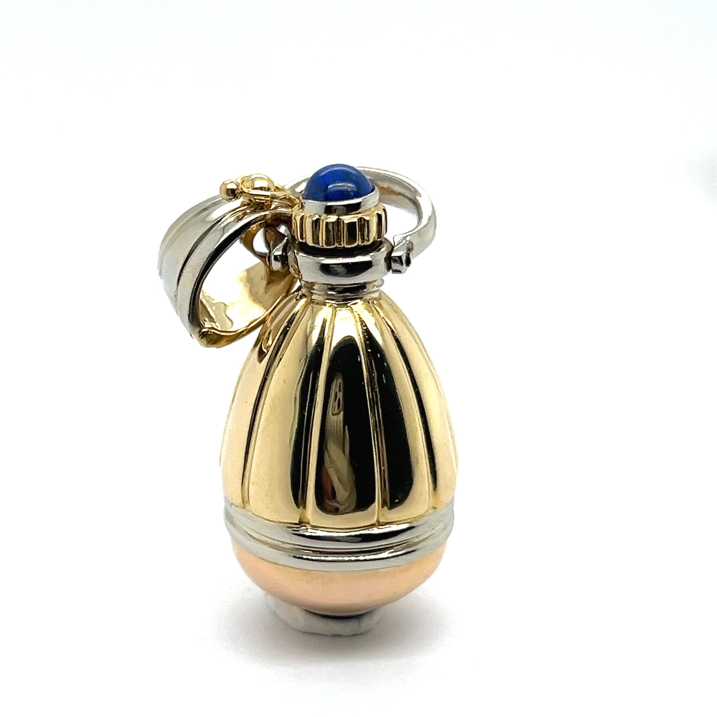 Perfume Bottle with Lapis Lazuli in 18 Karat Yellow Gold In Good Condition In Lucerne, CH