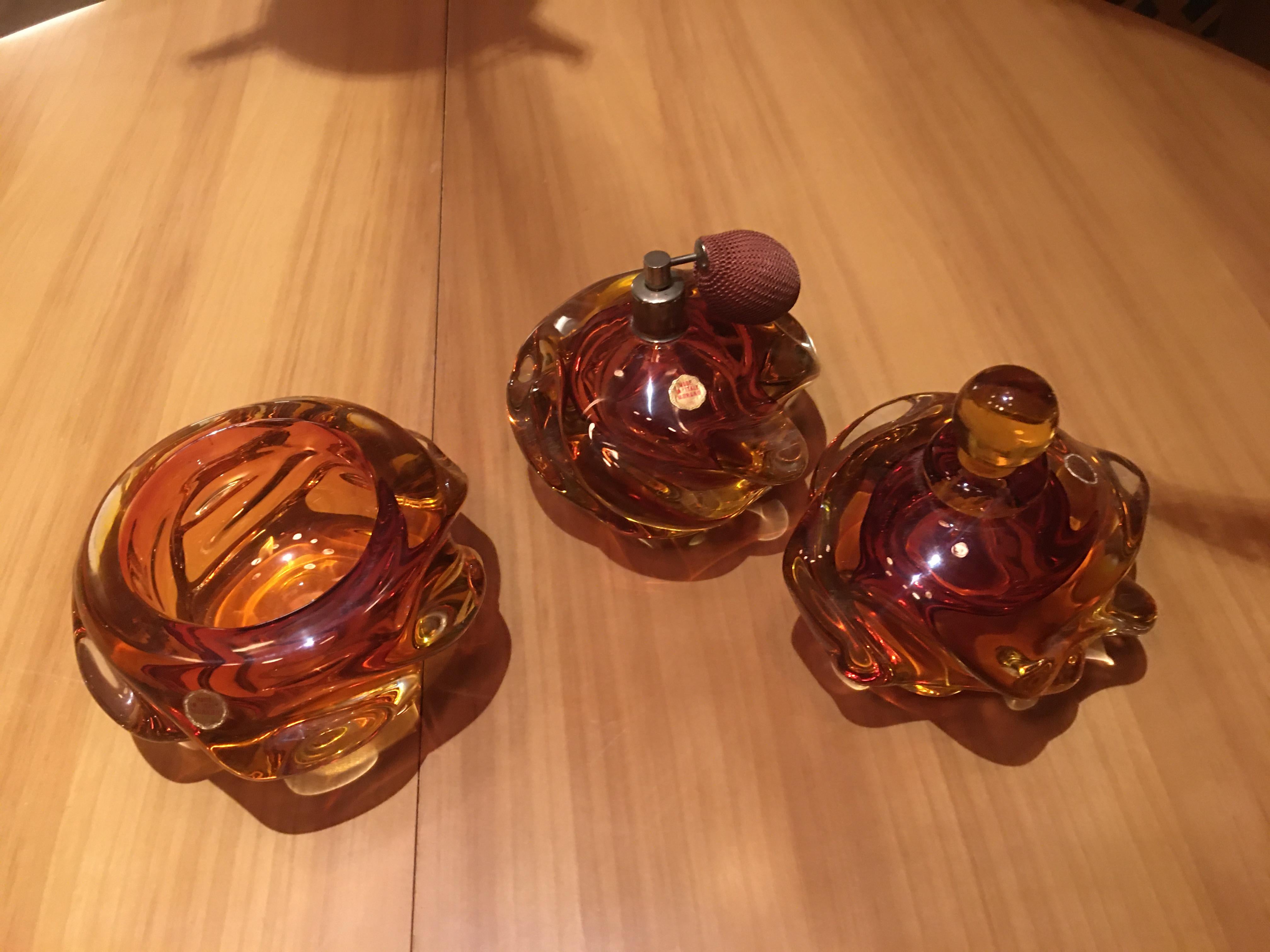 Perfume Bottles, Murano, Red, Italy, 1960 For Sale 1