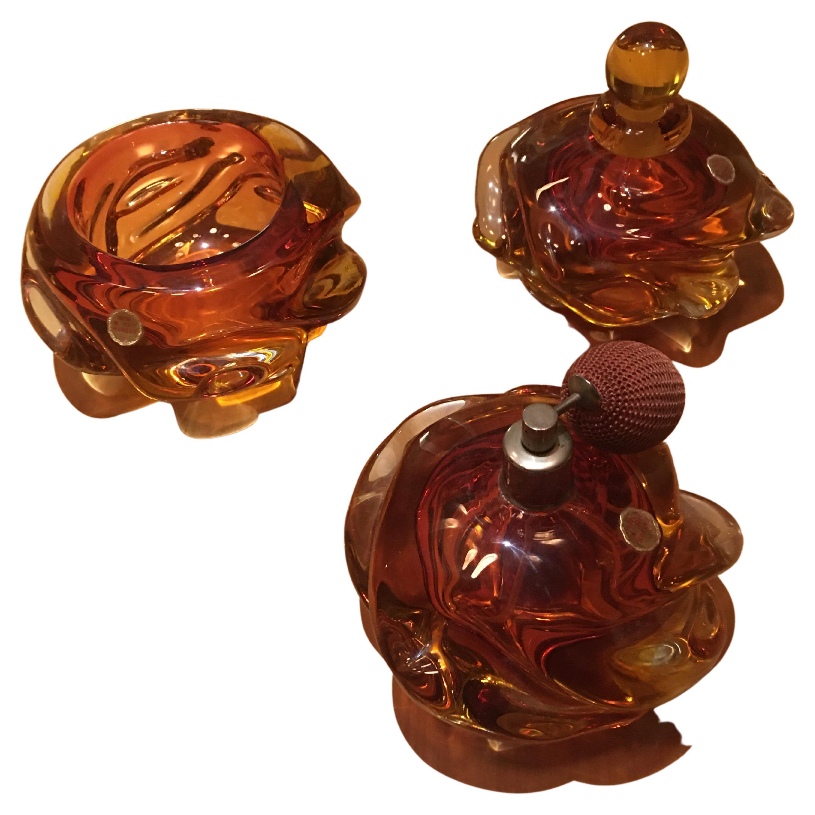 Perfume Bottles, Murano, Red, Italy, 1960 For Sale