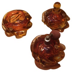 Vintage Perfume Bottles, Murano, Red, Italy, 1960