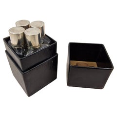 Perfume Box, Flacons, Four Bottles, Silver Lids, 1910-1920, Austria, Europe