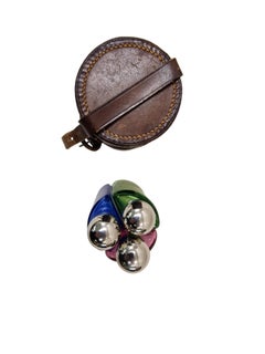 Perfume Box, Flacons, Three Colourful Bottles, Leather Case, 1920-30, France