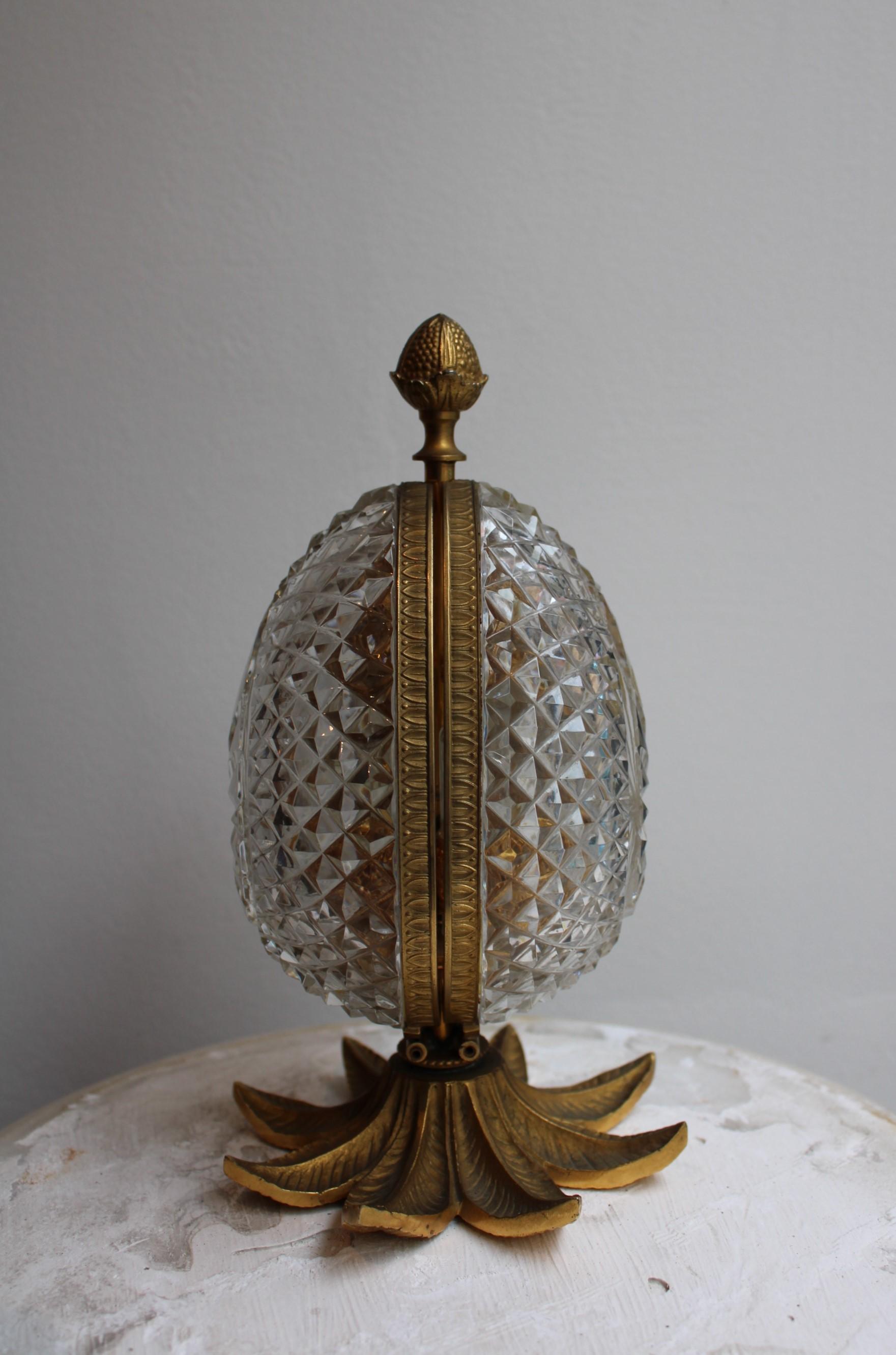 Perfume Box, in Crystal and Gilded Brass, 20th Century For Sale 11