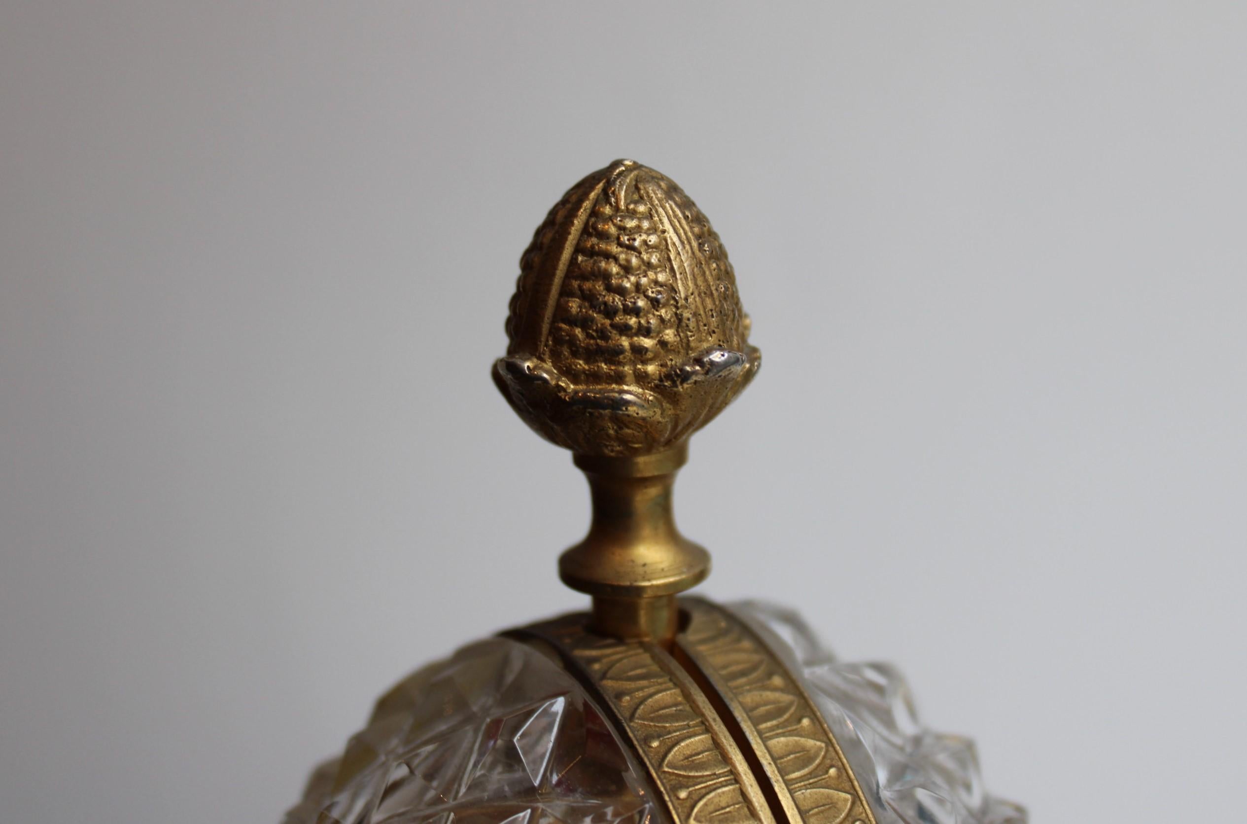 Perfume Box, in Crystal and Gilded Brass, 20th Century For Sale 12
