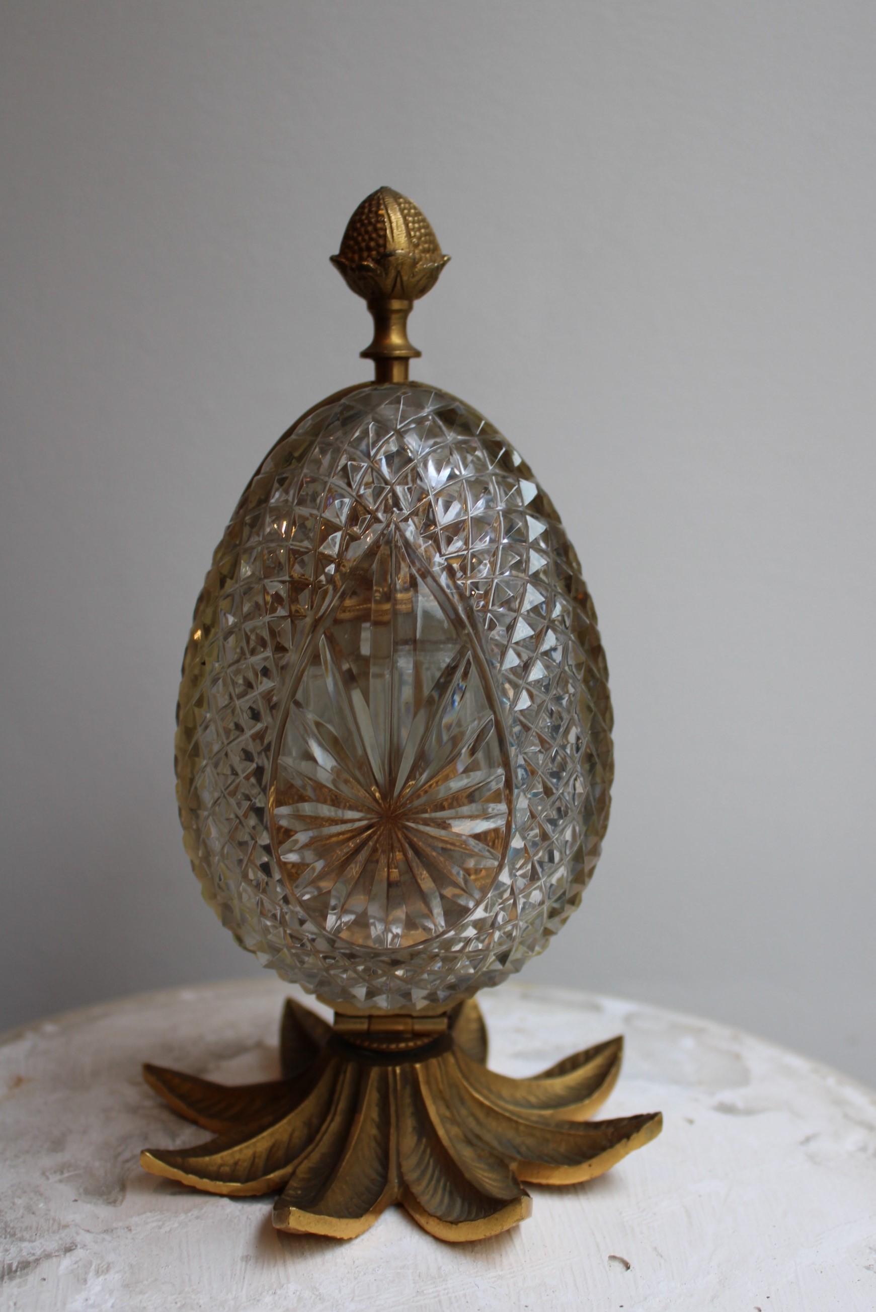 Perfume Box, in Crystal and Gilded Brass, 20th Century For Sale 14