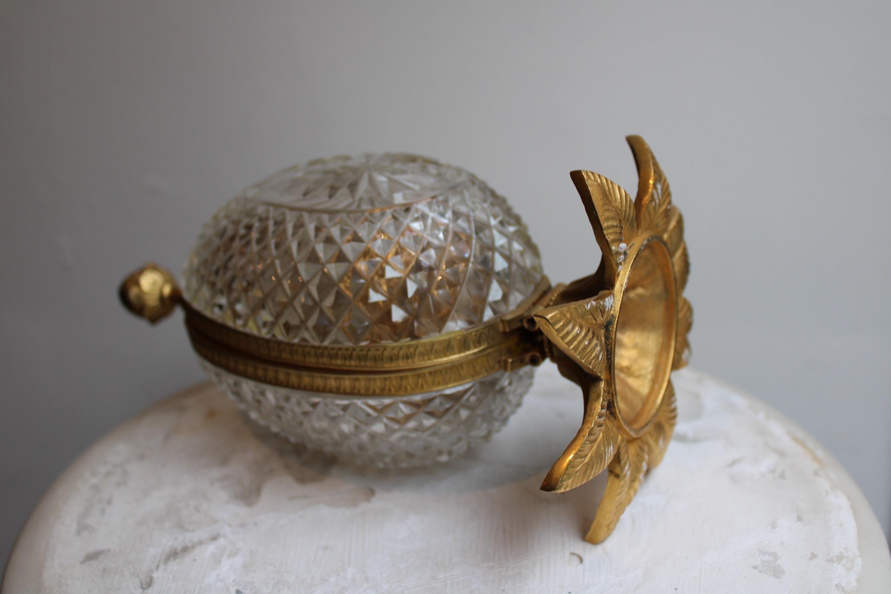 Perfume Box, in Crystal and Gilded Brass, 20th Century For Sale 15