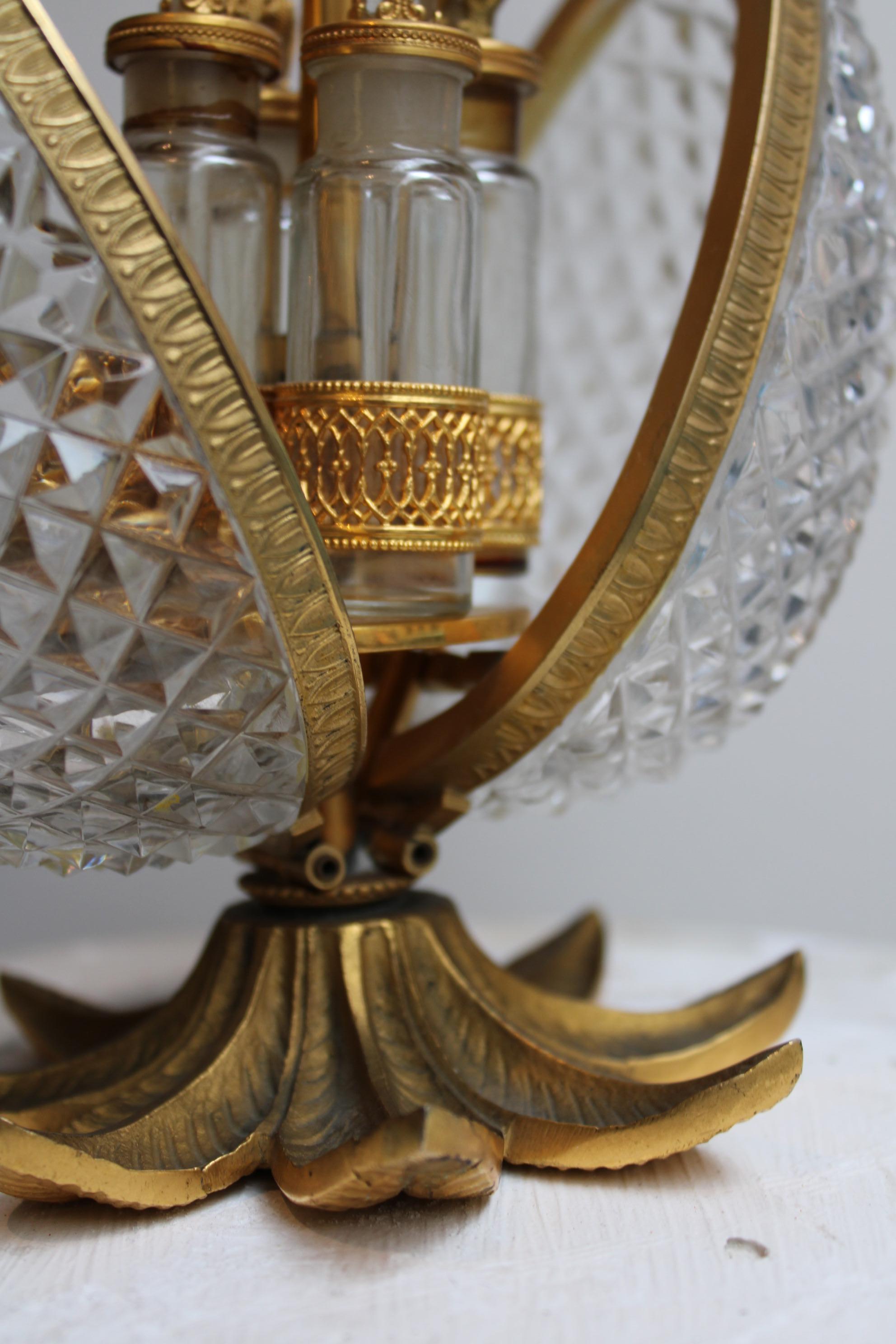 Perfume Box, in Crystal and Gilded Brass, 20th Century 1