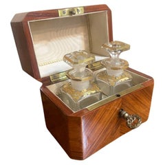 Perfume box with crystal bottles, ca 1840