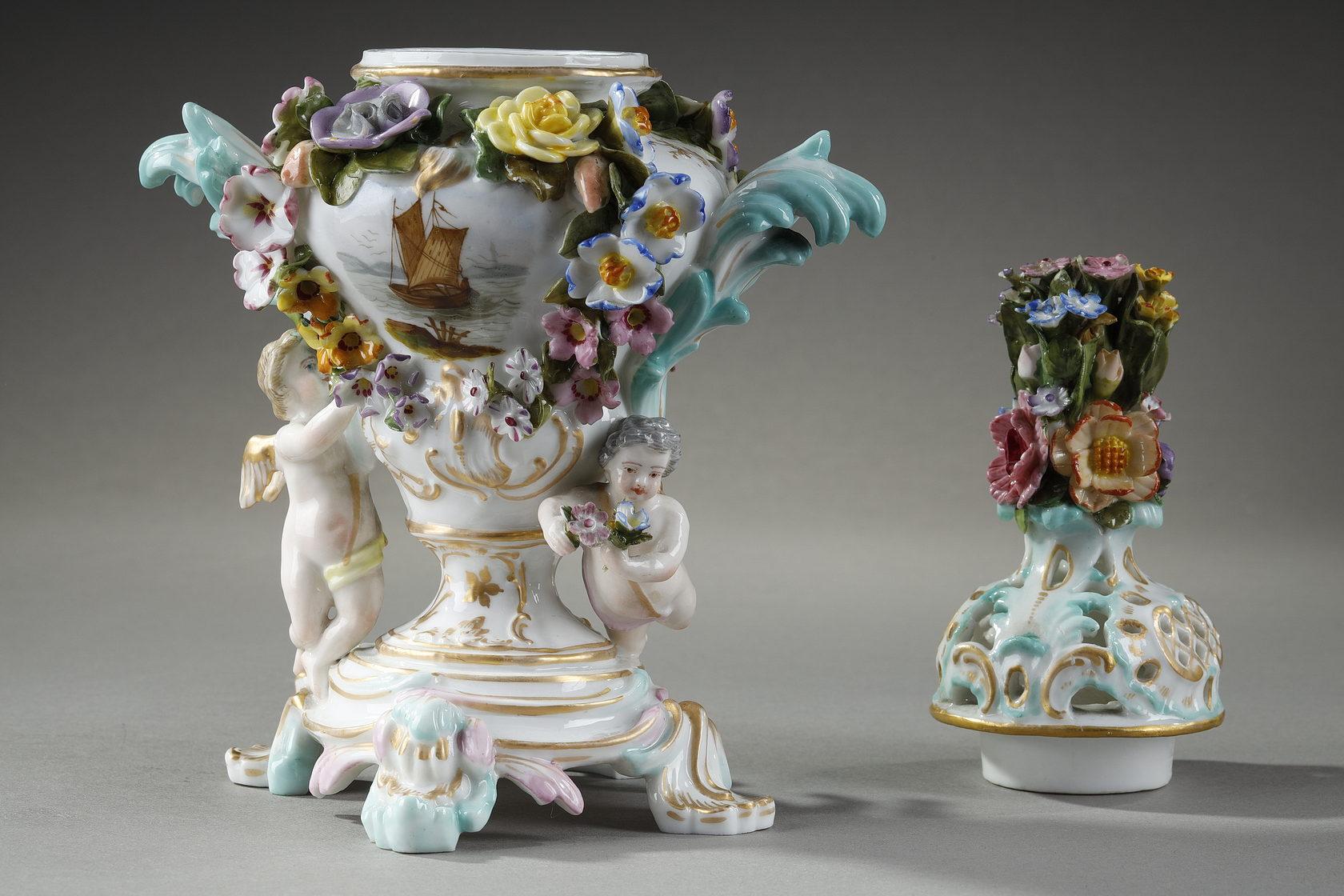 Perfume burner in polychrome porcelain from the Meissen manufacture 9