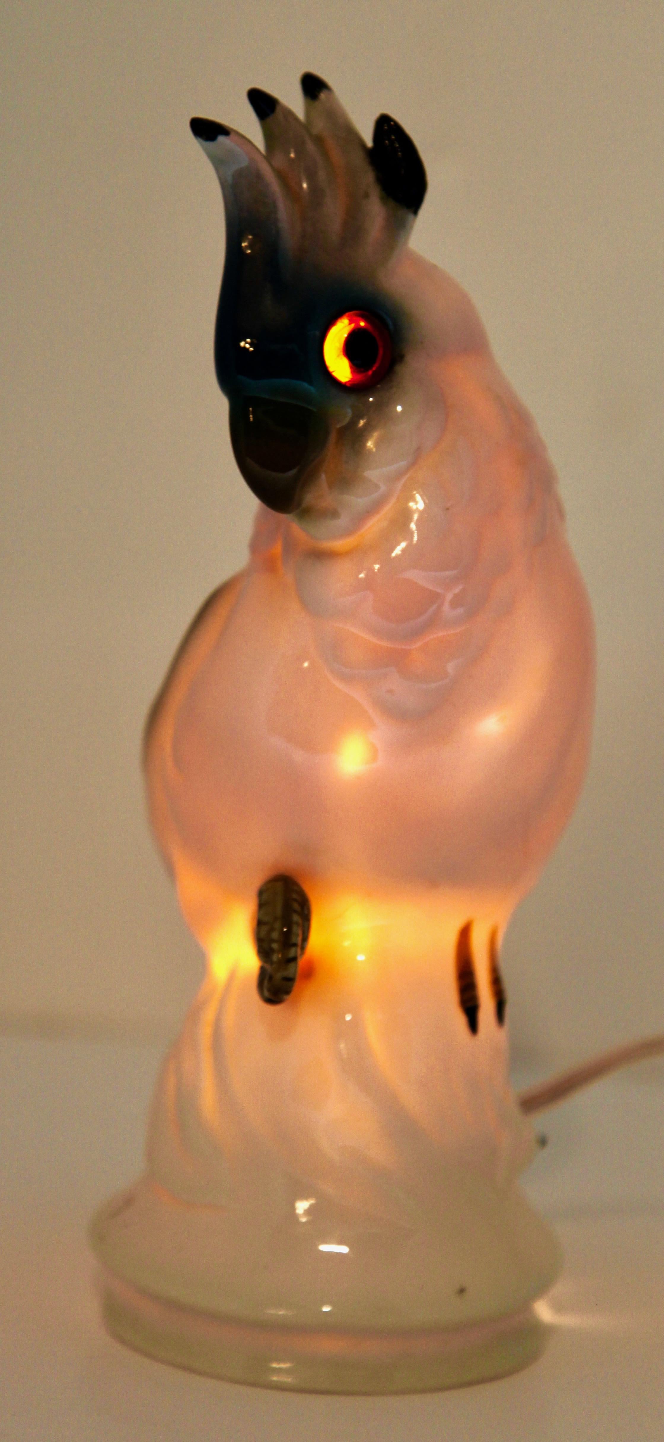 Hand-Painted Perfume Diffuser /Lamp in the Form of a Cockatoo ‘Germany, 1930s’