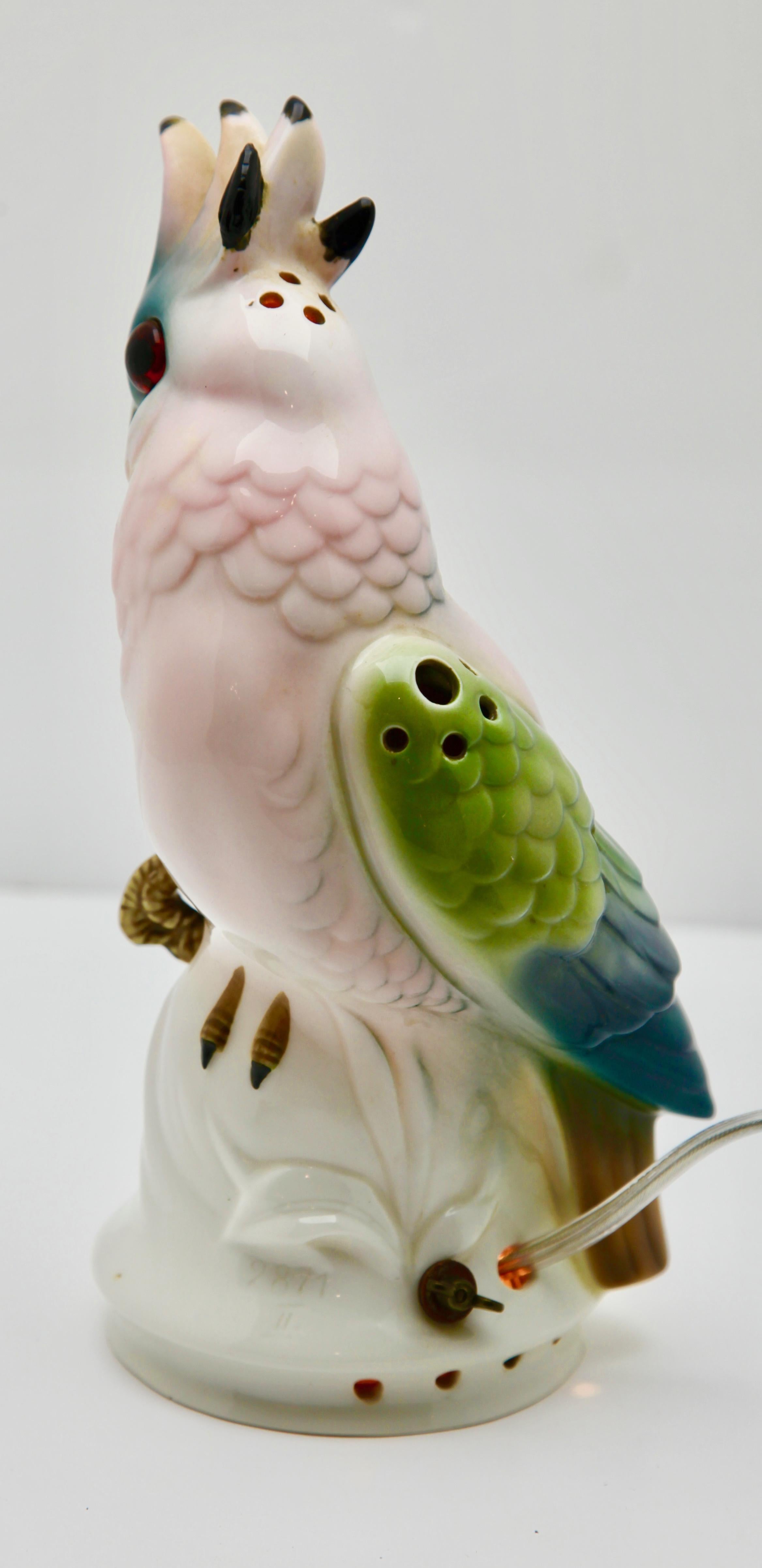 Porcelain Perfume Diffuser /Lamp in the Form of a Cockatoo ‘Germany, 1930s’