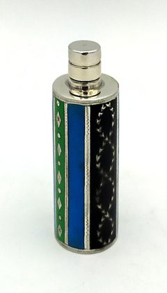 Perfume Holder 3 color fired  enamel on guilloche Salimbeni.