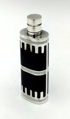 Parfümhalter Art Deco gebrannte Emaille auf guillochiertem Salimbeni.