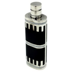 Perfume Holder Art Deco fired enamel on guilloche Salimbeni.