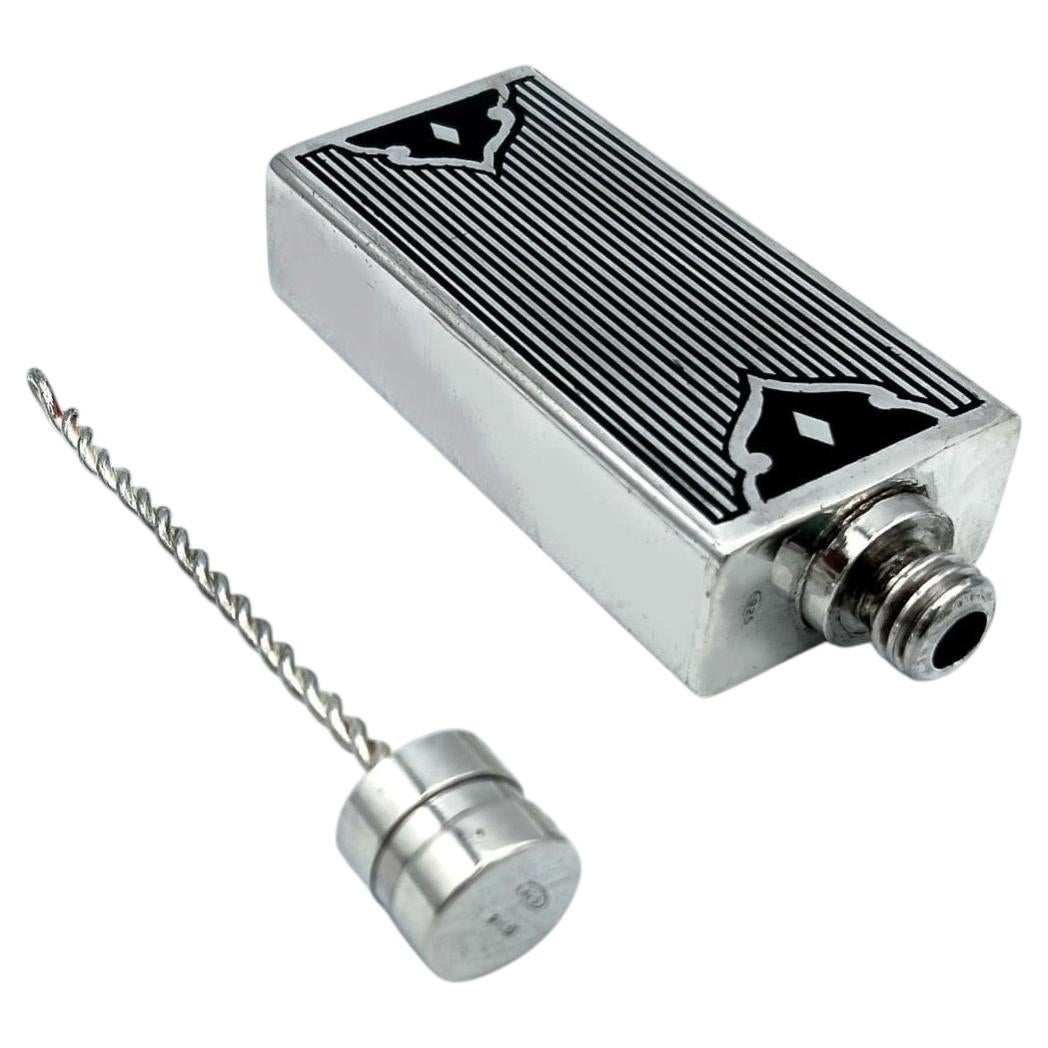 Bolso para perfumes, plata de ley con rayas esmaltadas, estilo Art Déco, de Salimbeni