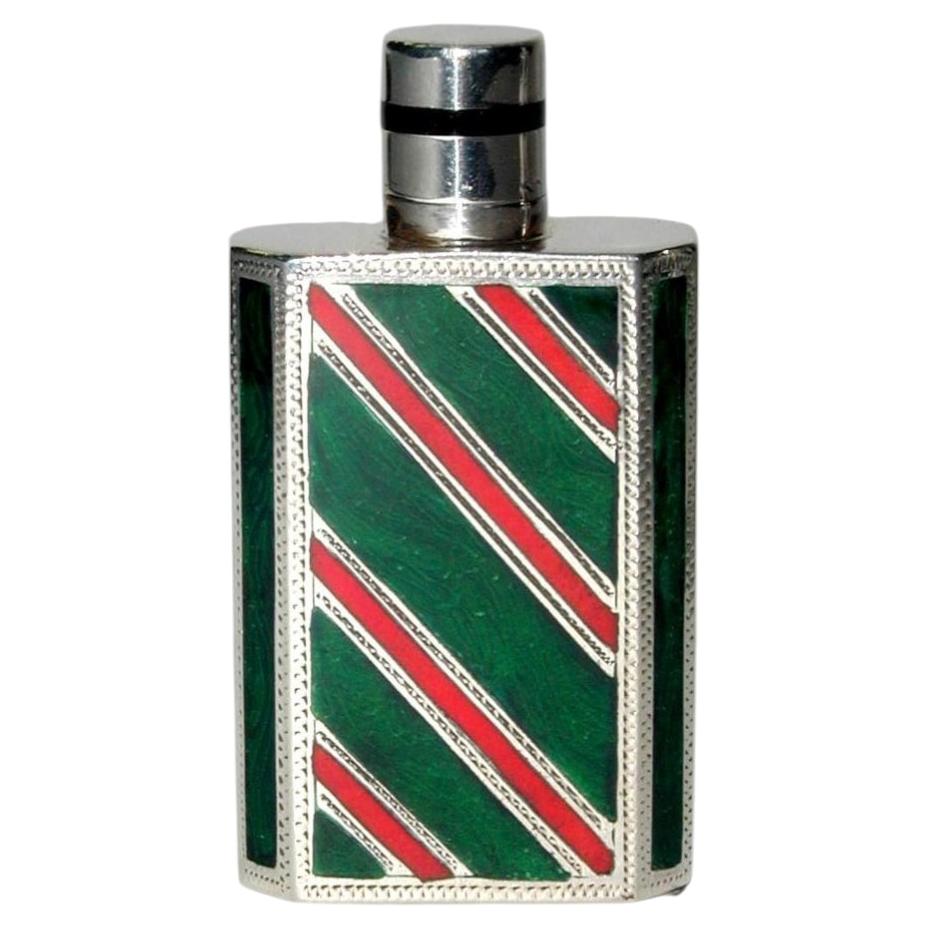 Bolso para perfumes de plata de ley con rayas oblicuas, estilo Art Déco, de Salimbeni en venta