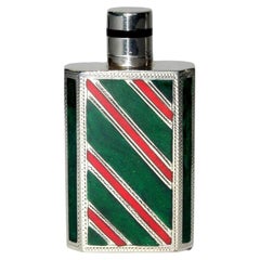 Perfume Holder Handbag Silver Sterling oblique stripes Art Deco style Salimbeni