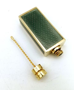 Perfume Holder Handbag Silver Sterling with fired enamel on guilloché Salimbeni