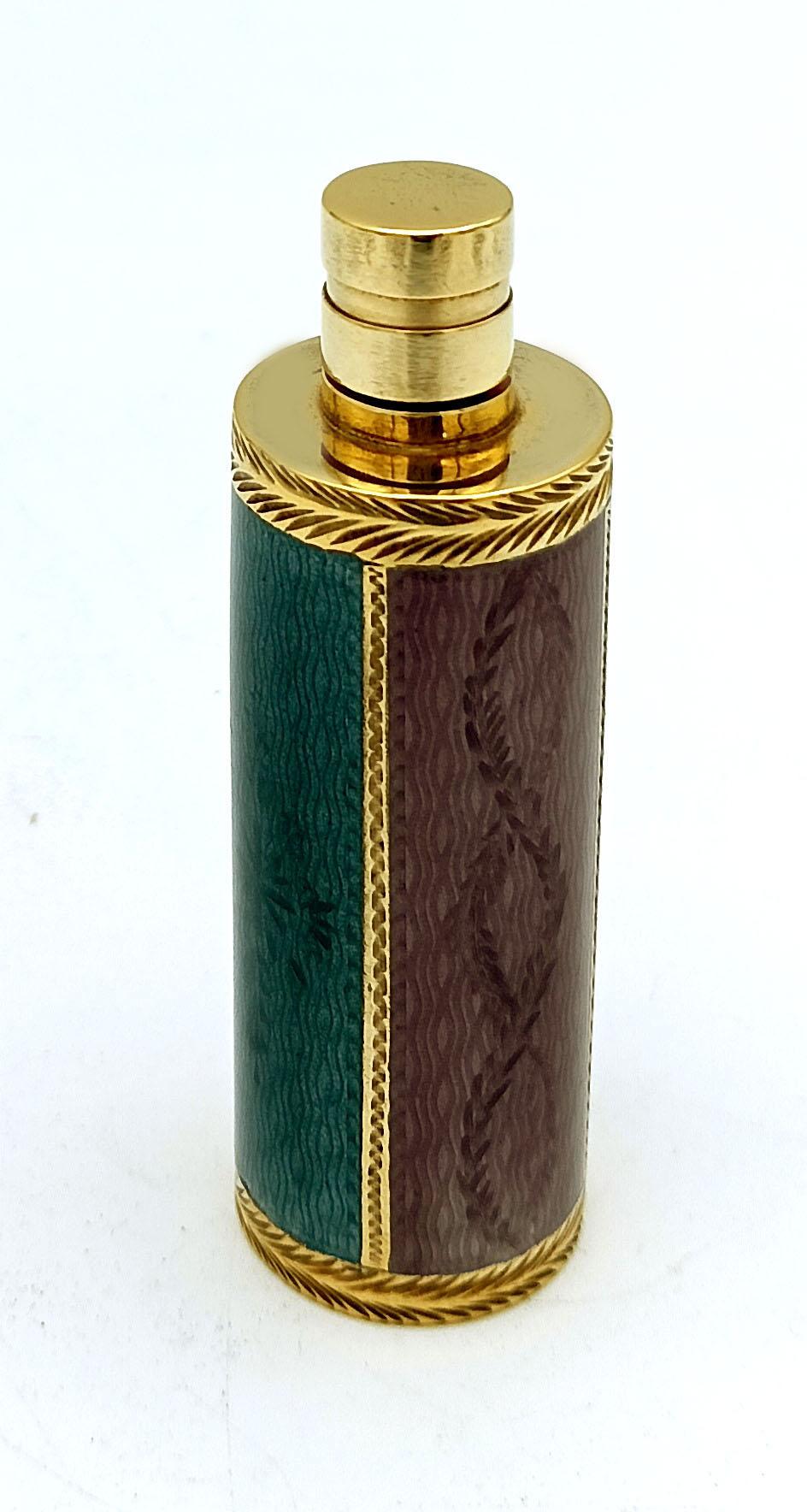 Italiano Porta profumo a borsetta in argento Sterling con strisce smaltate bicolore Salimbeni in vendita