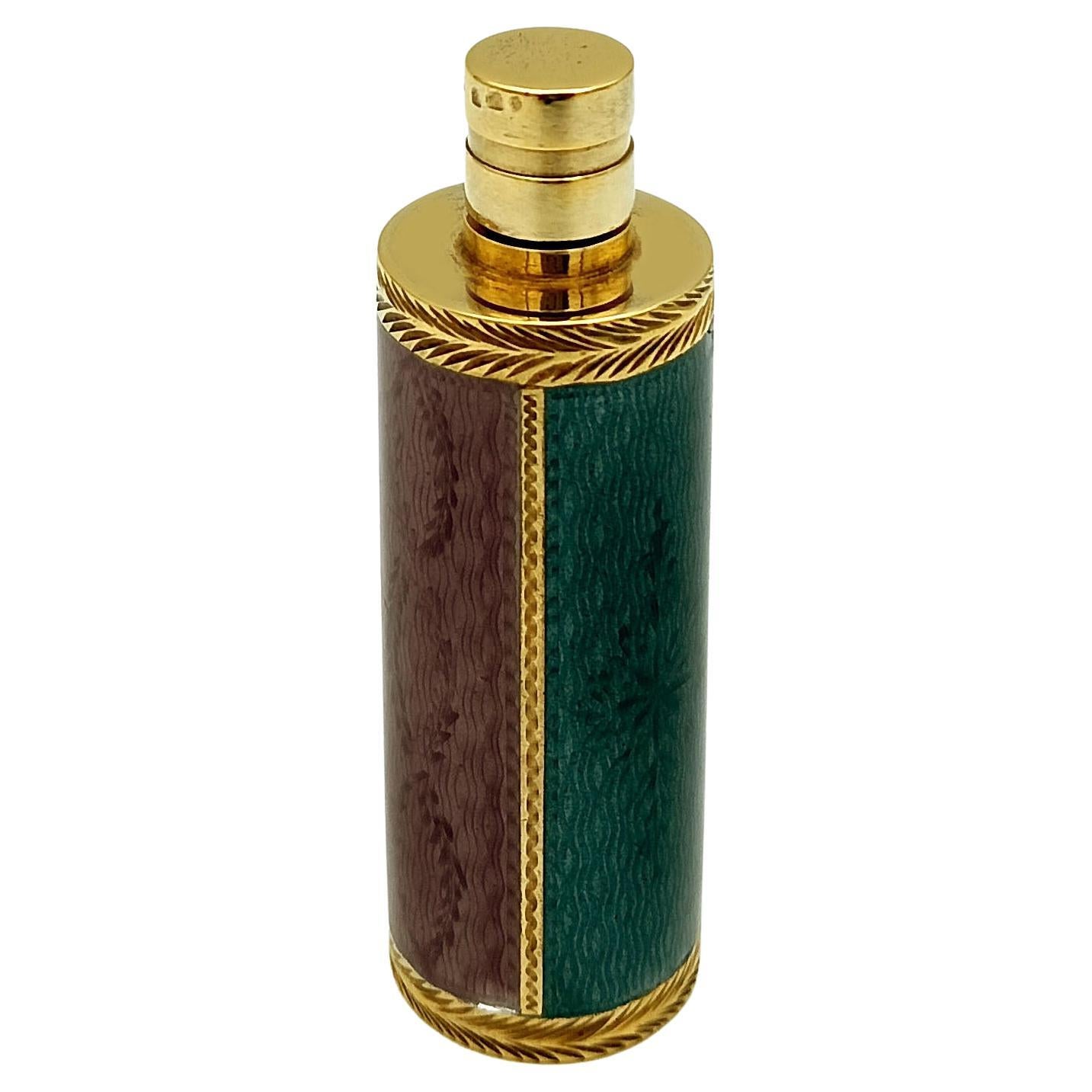 Perfume Holder Handbag Silver Sterling with stripes two-tone Enamel Salimbeni