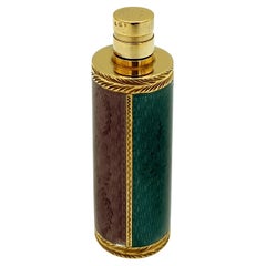Perfume Holder Handbag Silver Sterling with stripes two-tone Enamel Salimbeni