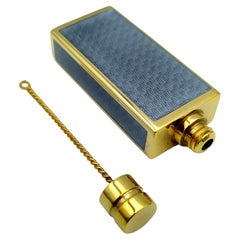 Perfume Holder pearl grey color fired enamel on guilloche Salimbeni.