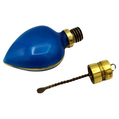 Perfume holder pendant blue enamel cruet shape Sterling Silver Salimbeni