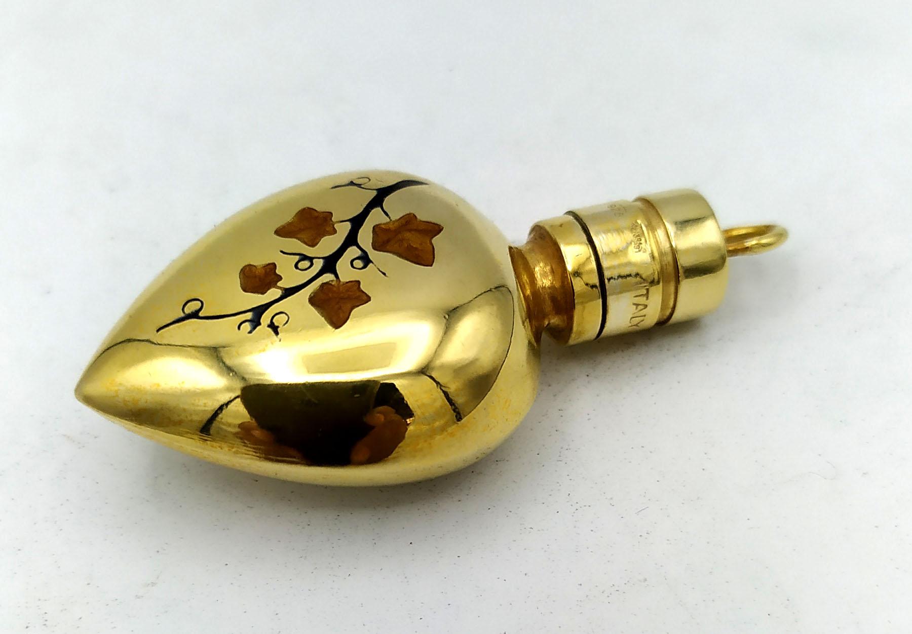 Art Nouveau Perfume holder pendant in the shape of a cruet Sterling Silver Salimbeni  For Sale