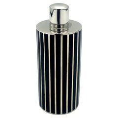 Porte-parfum avec bandes noires émaillées  Salimbeni de style Art déco.