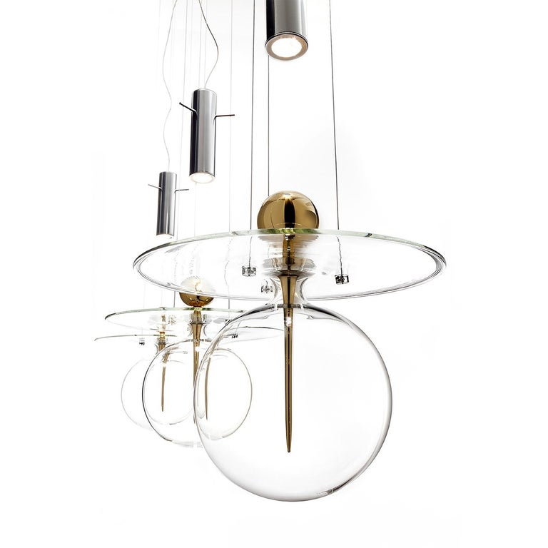 Perfume Sphere, Melogranoblu, Suspension Lamp, Blown Glass, Anodized ...