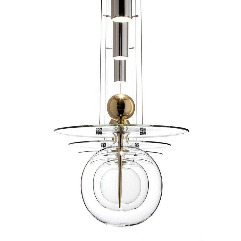 Perfume Sphere, Melogranoblu, Suspension Lamp, Blown Glass, Anodized ...