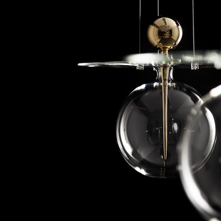 Perfume Sphere, Melogranoblu, Suspension Lamp, Blown Glass, Anodized ...