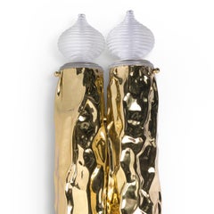 Contemporary Pergamo Wall Sconce, Polished Brass and Acrylic, Metal Art Lighting
